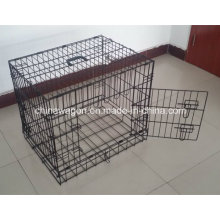 Double Door Metal Dog Crate Puppy Travel Cage